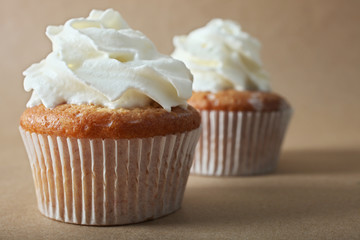 Cupcake with cream