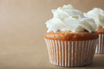 Cupcake with cream