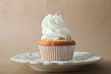Cupcake with cream