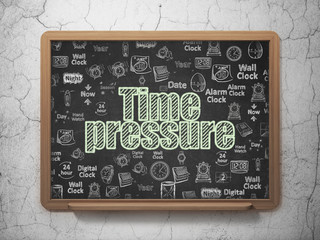 Timeline concept: Time Pressure on School board background