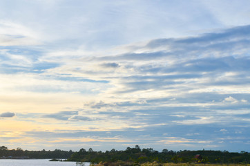 colorful sky with clouds on evening