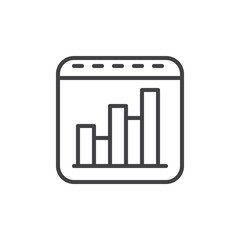 Bar chart line icon, outline vector sign, linear style pictogram isolated on white. Symbol, logo illustration. Editable stroke. Pixel perfect