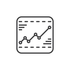 Line chart outline icon, line vector sign, linear style pictogram isolated on white. Symbol, logo illustration. Editable stroke. Pixel perfect