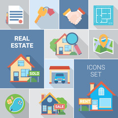 Real Estate And Agency Icons Set