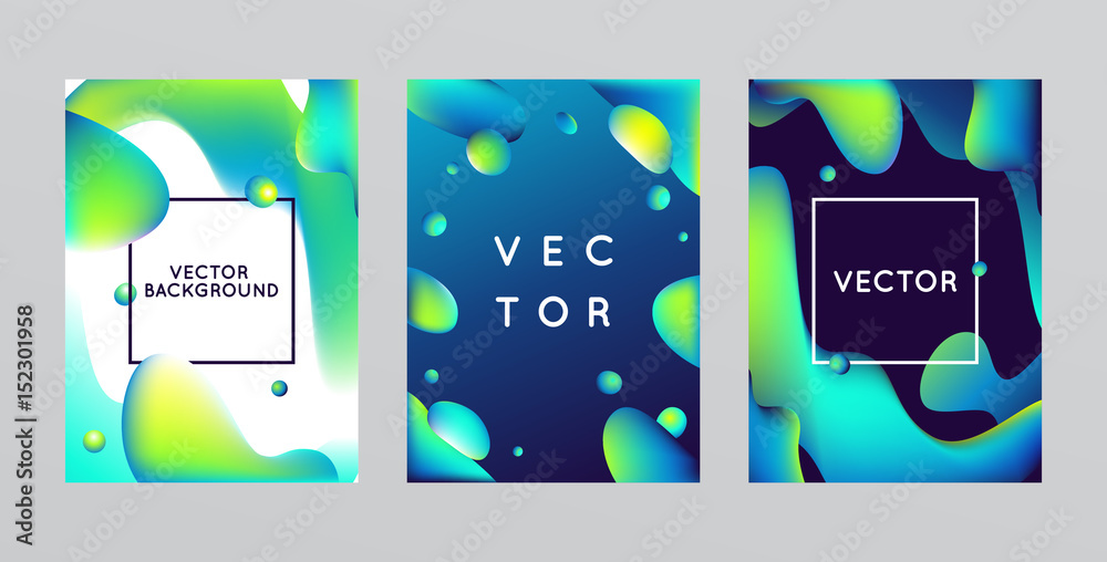 Poster vector design template and illustration in trendy bright gradient colors