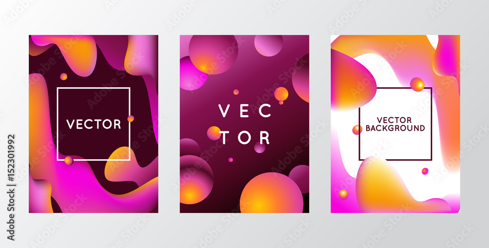 Poster vector design template and illustration in trendy bright gradient colors
