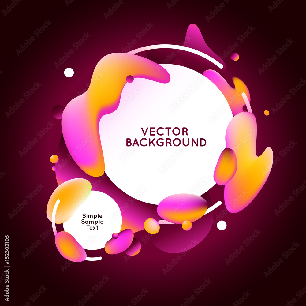 Poster vector design template and illustration in trendy bright gradient colors