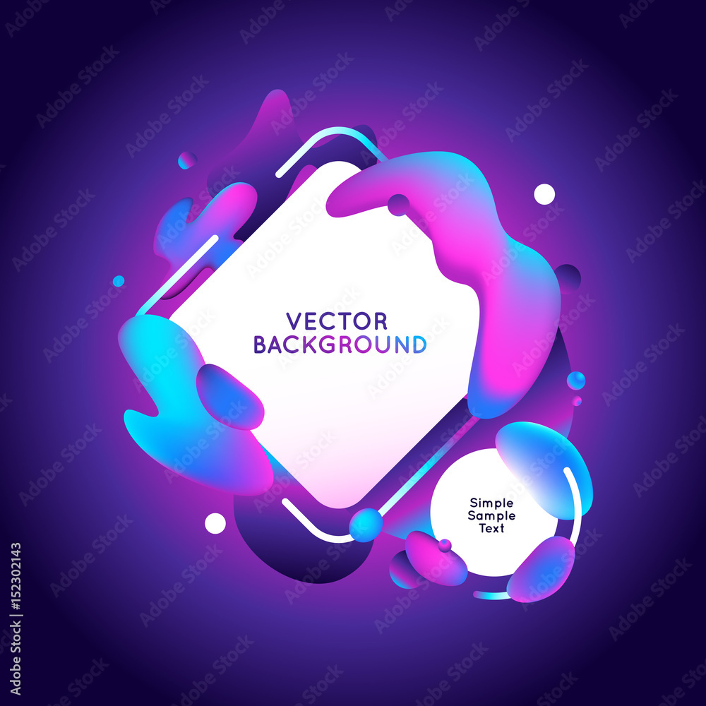 Poster vector design template and illustration in trendy bright gradient colors