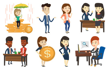 Vector set of business characters.