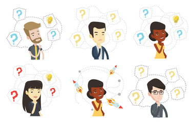 Vector set of business characters.