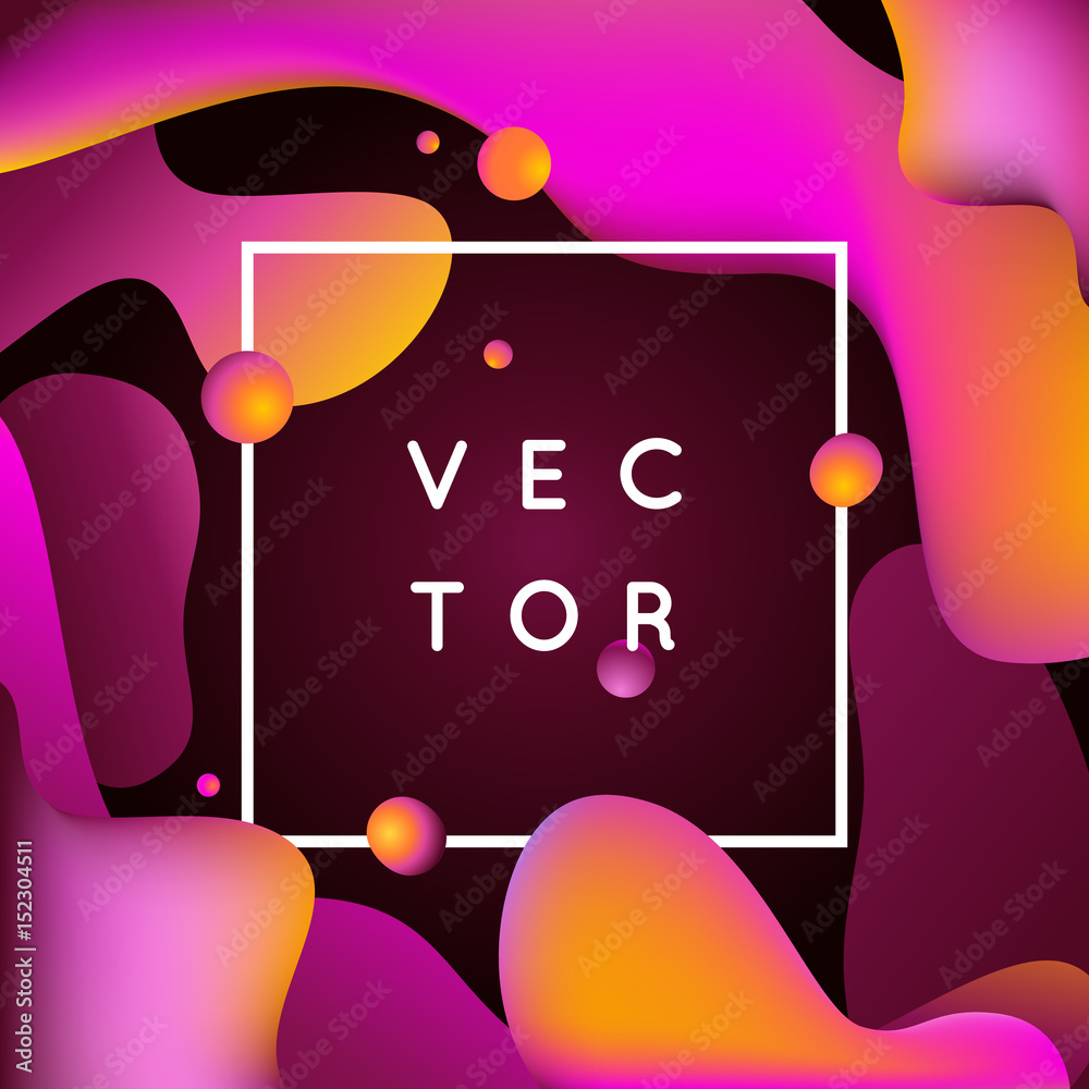 Poster vector design template and illustration in trendy bright gradient colors