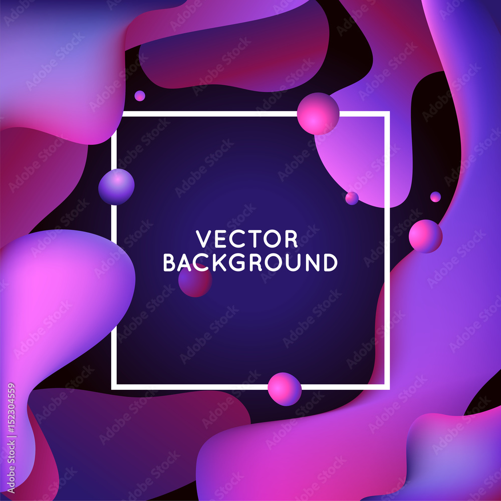 Poster vector design template and illustration in trendy bright gradient colors