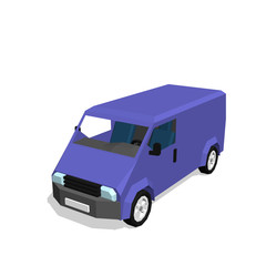 Polygonal minibus. Isolated on white background. Vector illustration.