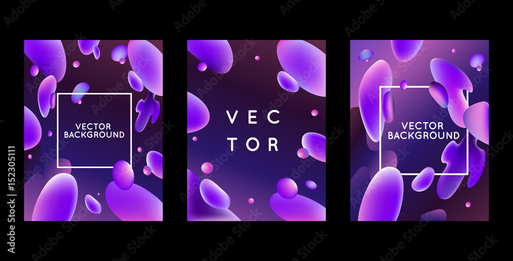 Poster vector design template and illustration in trendy bright gradient colors
