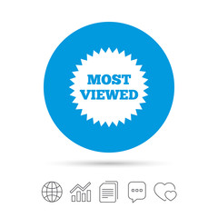 Most viewed sign icon. Most watched symbol.