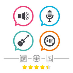 Musical elements icon. Microphone, Sound speaker.