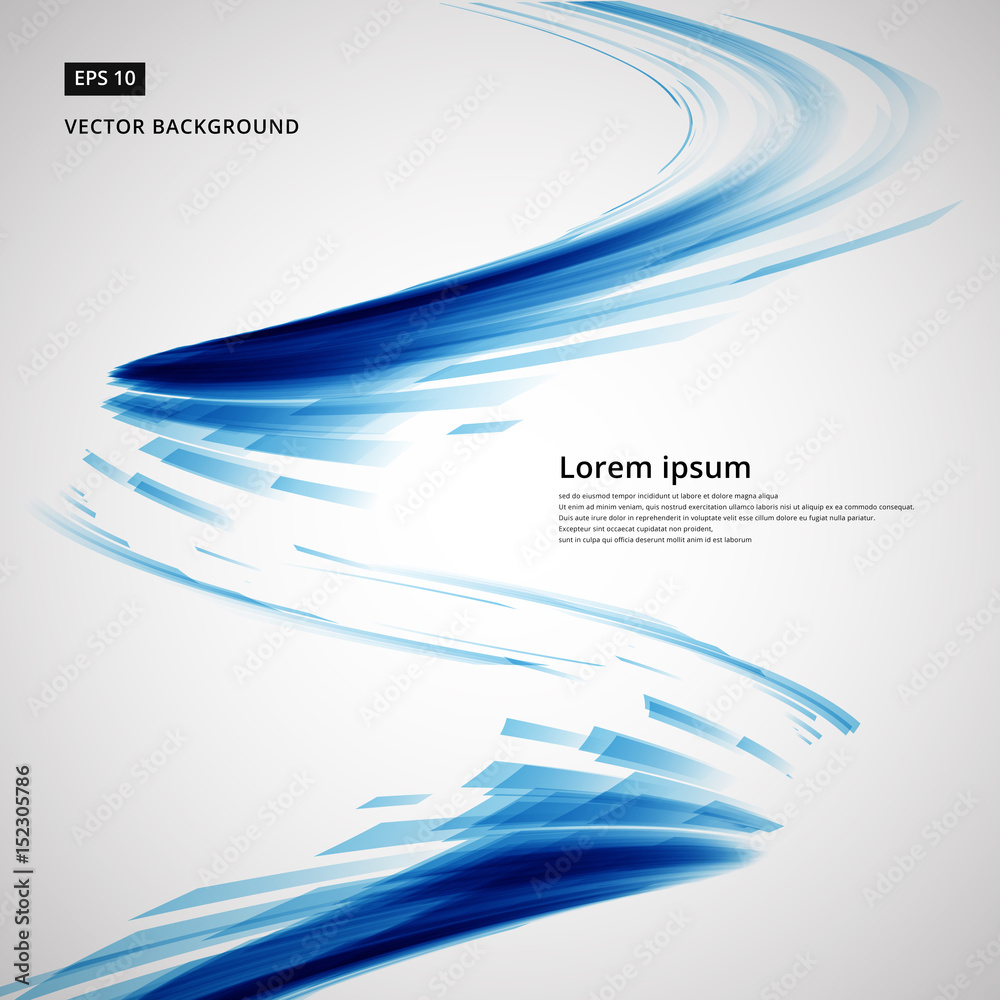 Canvas Prints abstract blue lines storm whirl curve circle swirl technology vector illustration element