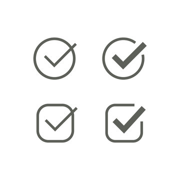 Vector check mark mobile icons. Flat icons for web and mobile applications.