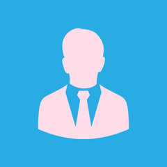 User icon of man in business suit. Flat design style.