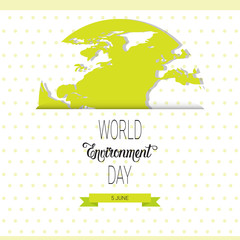 Save World Environment Day Ecology Protection Holiday Greeting Card Flat Vector Illustration