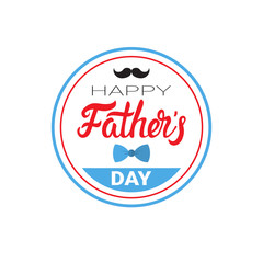 Happy Father Day Family Holiday Greeting Card Retro Poster Flat Vector Illustration
