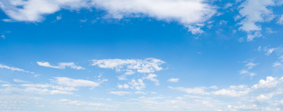 Panorama of blue sky with clouds