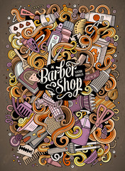 Fototapeta premium Cartoon doodles Hair salon illustration