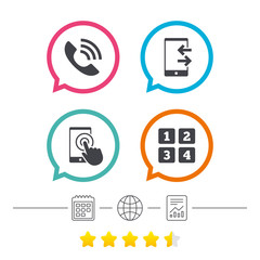 Phone icons. Call center support symbol.