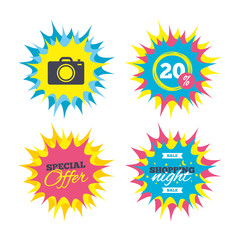 Photo camera sign icon. Photo symbol.