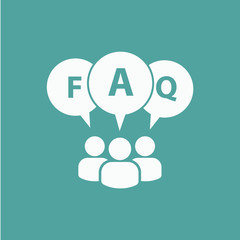 Pictogram of question mark. FAQ icon. Information exchange theme icon. Vector, flat, eps 10