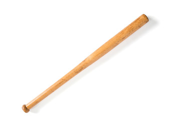 Baseball bat / Baseball bat on white background, made from wood.