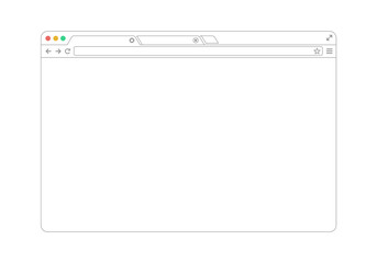 web Simple Browser window line drawing, flat, vector