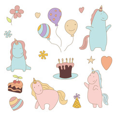 Set of unicorn