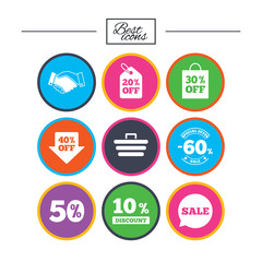 Fototapeta premium Sale discounts icon. Shopping, deal signs.