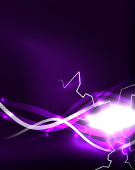 Glowing wavy lines template