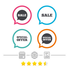 Sale icons. Special offer speech bubbles symbols.