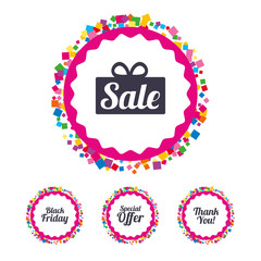 Sale icons. Special offer symbols.
