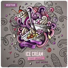 Ice Cream cartoon vector doodle illustration