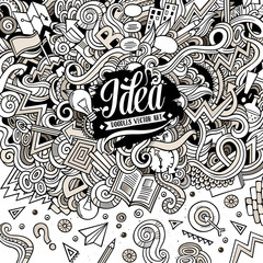 Cartoon hand-drawn doodles Concept illustration
