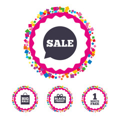 Sale speech bubble icon. Black friday symbol.
