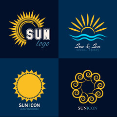 Sun icon logo collection. Vector illustration