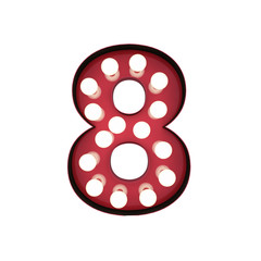 3D Rendering Red Bulb Type Isolated White Background With Clipping Path Mask