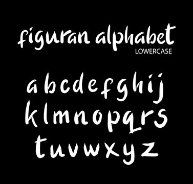 Figuran vector alphabet lowercase characters. Good use for logotype, cover title, poster title, letterhead, body text, or any design you want. Easy to use, edit or change color. 
