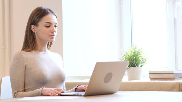Female Designer Coming to Office, Start Work