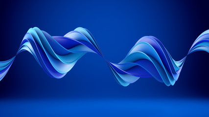 Blue twisted 3D shape