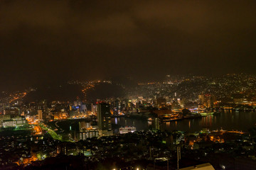 Naklejka premium 日本長崎の夜景-Night view of Japan Nagasaki