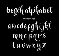 Fototapeta na wymiar Begeh vector alphabet lowercase characters. Good use for logotype, cover title, poster title, letterhead, body text, or any design you want. Easy to use, edit or change color. 