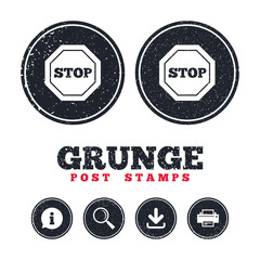 Traffic stop sign icon. Caution symbol.