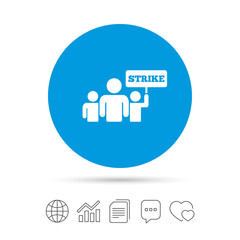 Strike sign icon. Group of people symbol.