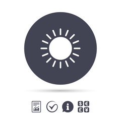 Sun icon. Sunlight summer symbol.